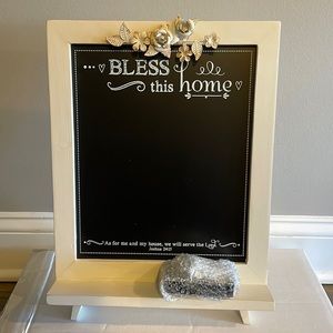 Bless this home free standing 12 by 18 Chalkboard with chalk included